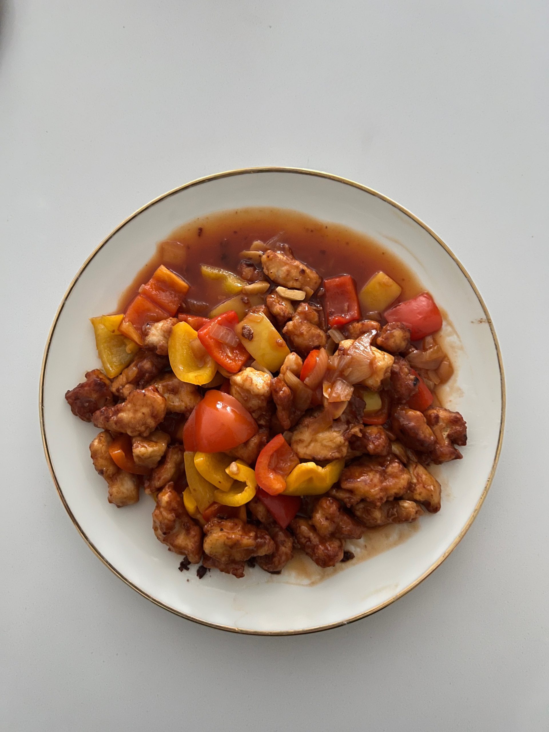 final result of sweet and sour chicken