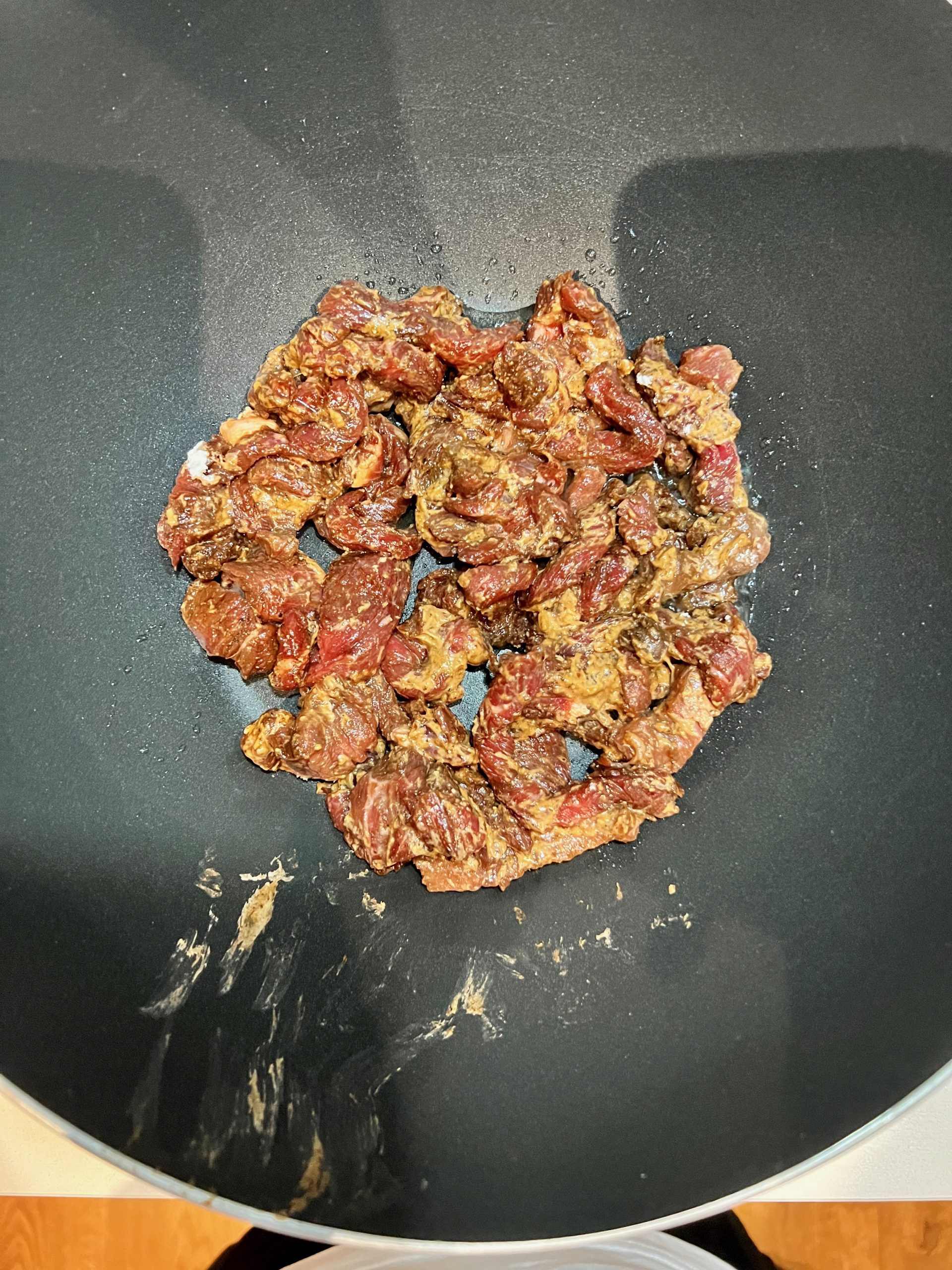 stir fry beef cooking process