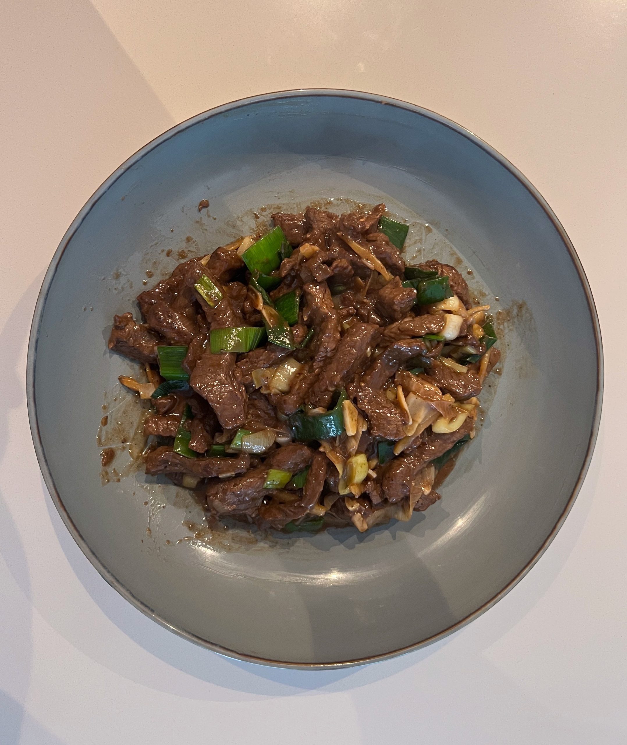 Chinese Stir Fry Beef with Leeks (less than 20 minutes)