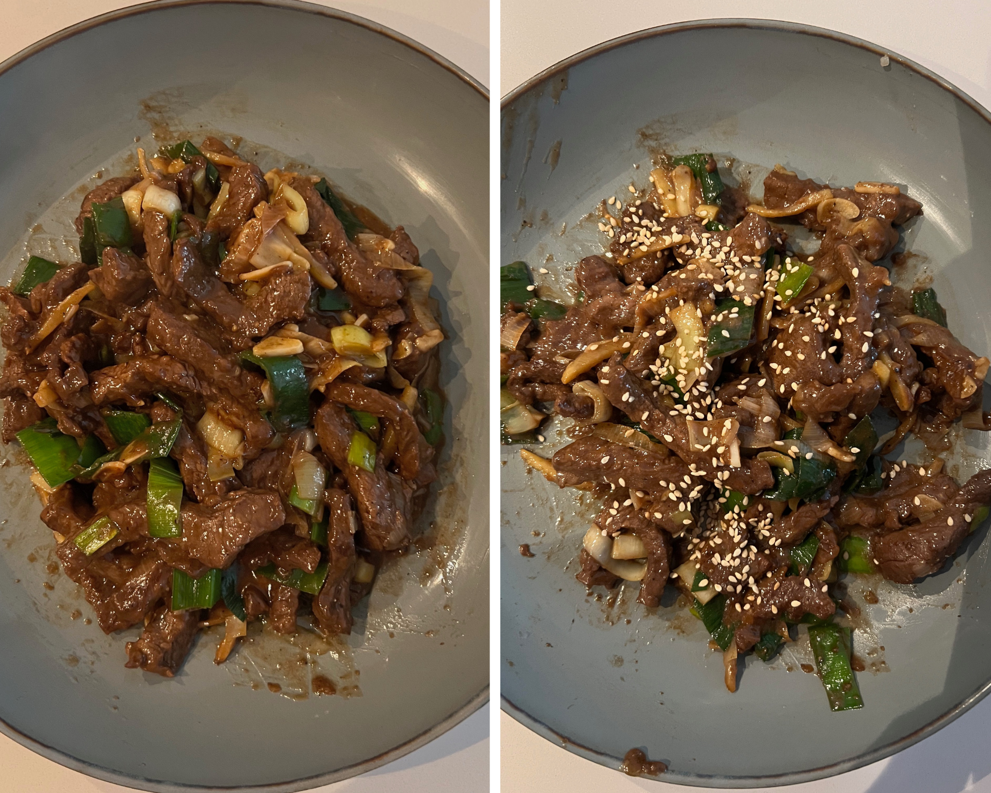 chinese stir fry beef with leeks