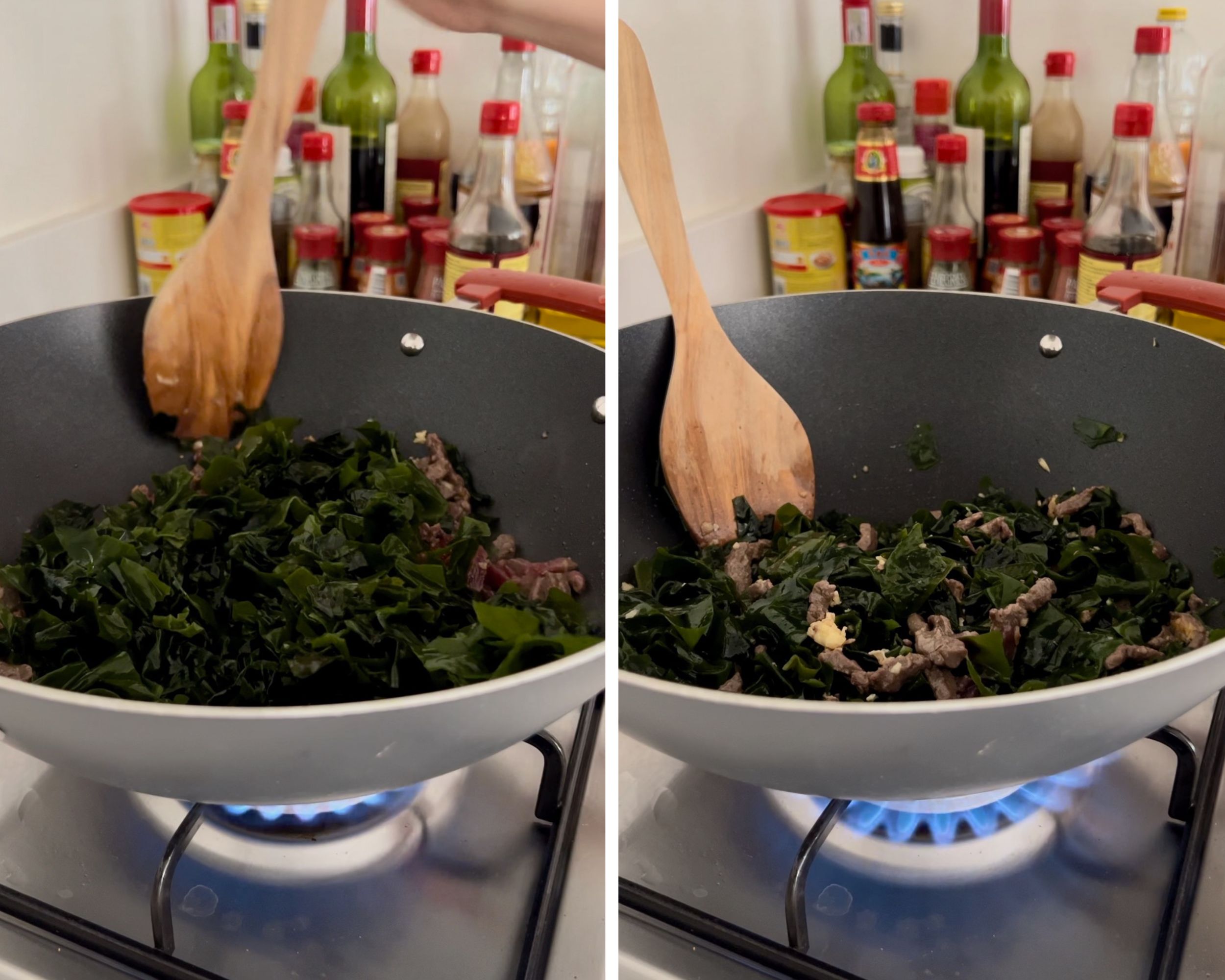 stir fry beef and seaweed